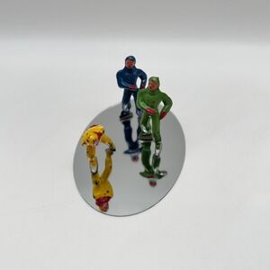 Vintage Barclay Ice Skater Figurines Multi Color Dimestore Cast Miniature Set